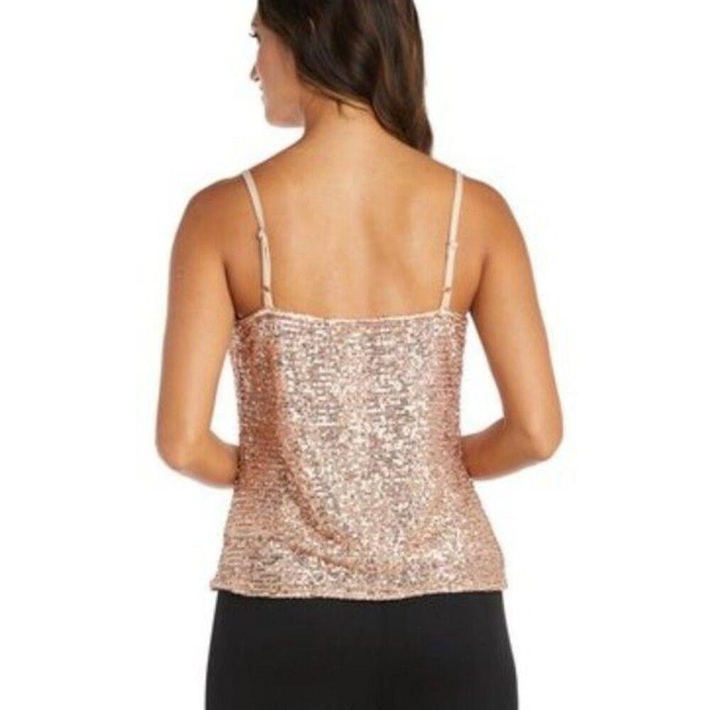 New R & M RICHARDS Nightway Sequined Top In Gold - Picture 2 of 8